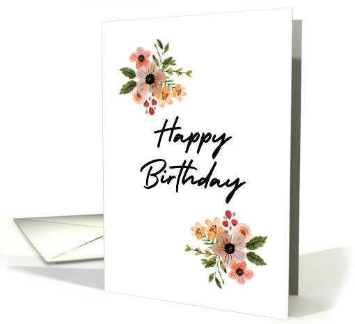Happy Birthday Two Flower Bouquets card (1889524)
