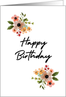 Happy Birthday Two Flower Bouquets card