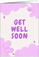Get Well Soon Cute Purple Clouds card