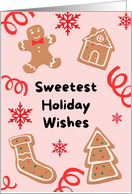 Sweetest Holiday Wishes Cute Christmas Gingerbread Cookies card