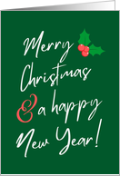 Merry Christmas And A Happy New Year Green card