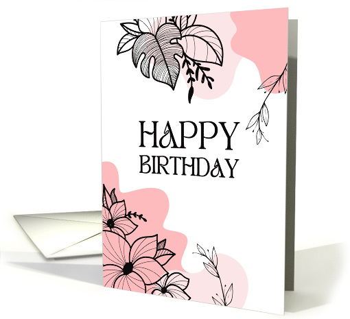 Happy Birthday Pink Floral card (1891132)