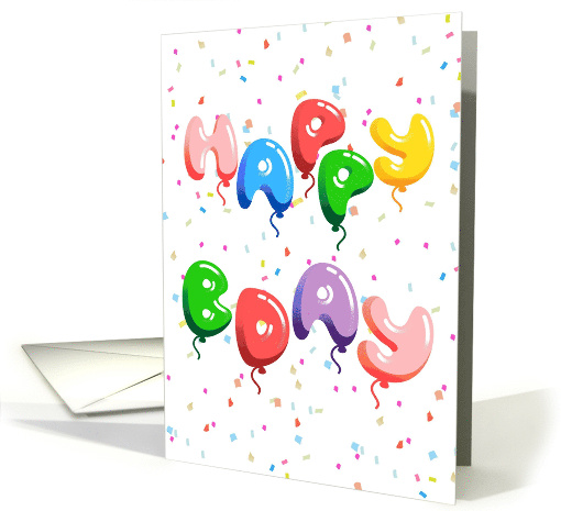 Happy Birthday Colorful Balloons Confetti card (1891520)