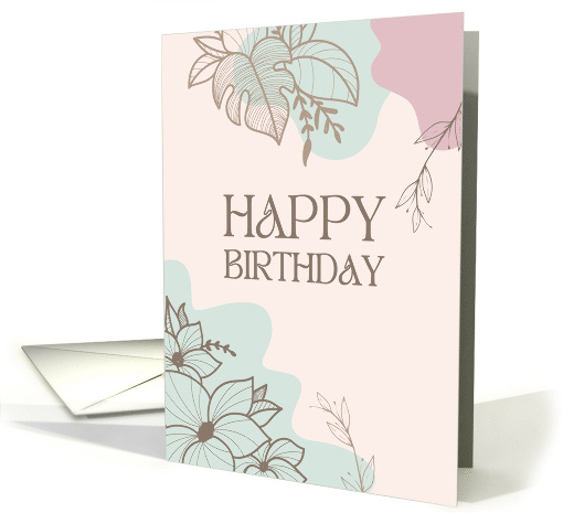 Happy Birthday Muted Colors Floral card (1891632)