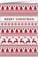 Merry Christmas Trees Snowflakes Reindeers Hearts Ugly Sweater card