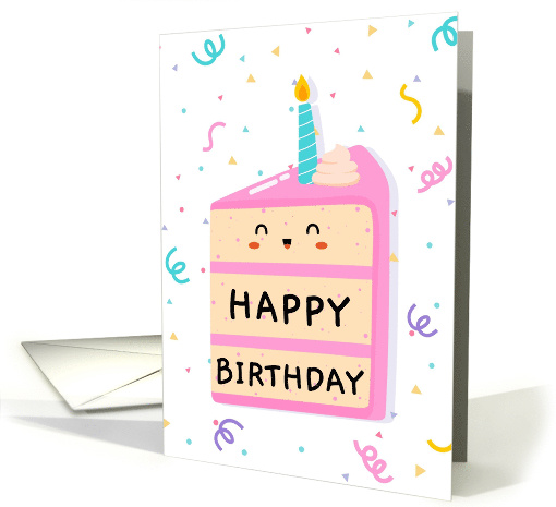 Happy Birthday Smiley Cake With Confetti card (1891818)