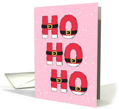 Ho Ho Ho Santa Laugh Merry Christmas Pink card (1893208)