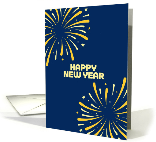 Happy New Year Blue Sky With Fireworks card (1893406)