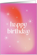 Happy Birthday Cute Aesthetic Gradient Pink And Red With Stars card