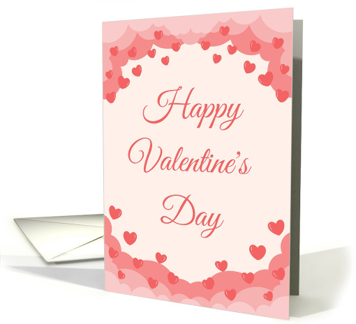 Happy Valentine's Day Pink And Red Clouds And Hearts card (1902934)