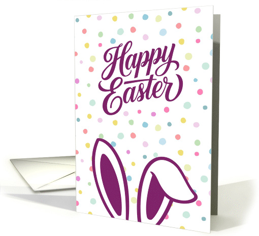 Happy Easter Cute Bunny Ears And Polka Dots card (1913864)