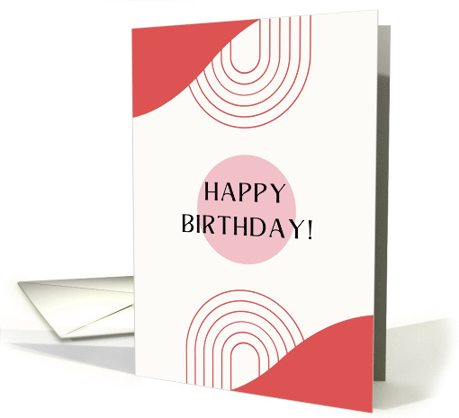Happy Birthday Red And Pink Boho Style card (1915374)