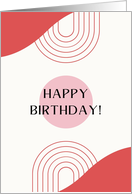 Happy Birthday Red And Pink Boho Style card