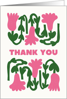 Thank You Cute Abstract Pink Flowers card