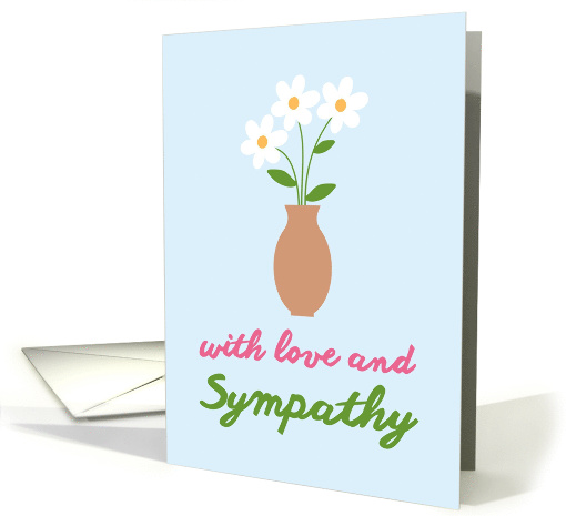With Love And Sympathy Cute Vase With White Flowers card (1916386)