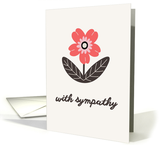 With Sympathy Simple Elegant Red Flower card (1916512)