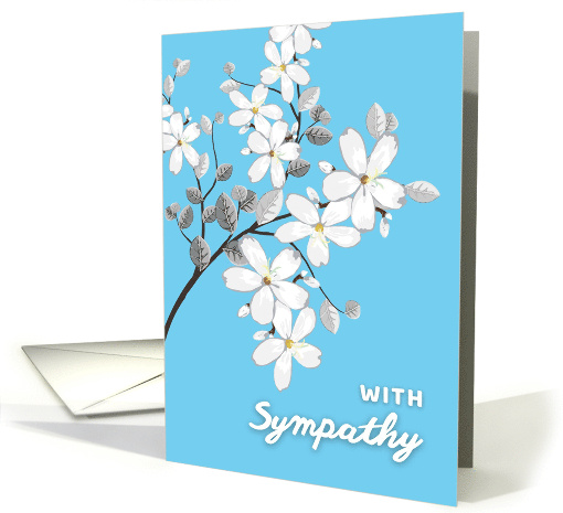 With Sympathy Blue Background With White Flowers card (1919790)