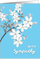 With Sympathy Blue Background With White Flowers card