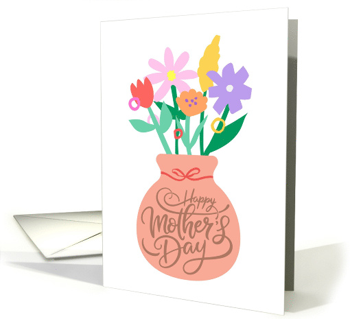 Happy Mother's Day Cute Vase With Colorful Flowers card (1921472)