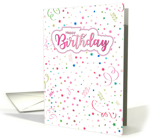 Happy Birthday Pink Confetti card (1922302)