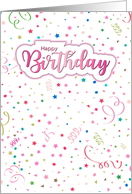 Happy Birthday Pink Confetti card