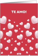Te Amo Spanish Love Red Background With White Hearts card