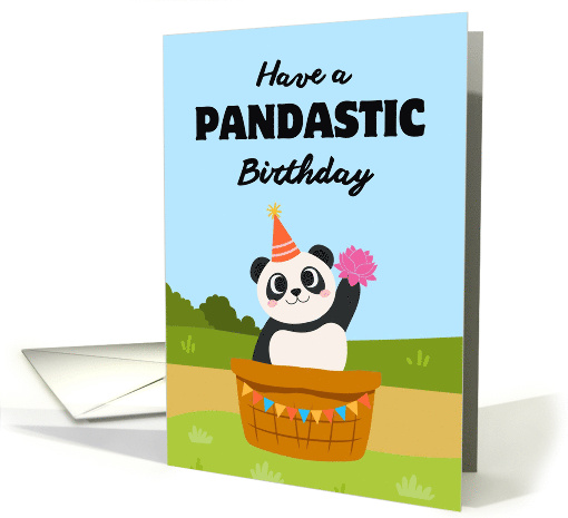 Have A Pandastic Birthday Cute Panda Bear With Party Hat... (1947672)