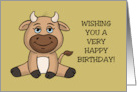 Cute Birthday Card With A Cute Cartoon Bull card