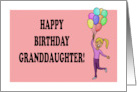 Cute Birthday Card For A Granddaughter With Cartoon Girl card