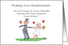 Humorous Anniversary Wedding Vows Should Include card