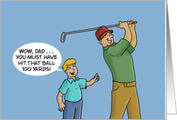 Father’s Day Card from Son Hit That Ball 100 Yards card