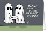 Humorous Halloween Card With Ghosts It’s Boo card