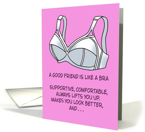 Funny Birthday Card For Female Friend A Good Friend Is Like A Bra card