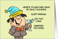Humorous Getting Older Birthday Another Year Of Adult Injuries card