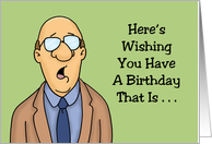 Funny Adult Birthday Card With Cartoon Man Wucking Funderful card