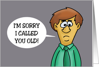 Funny Getting Older Birthday Card With Sad Cartoon Man card