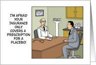 Funny Blank Note Card With Cartoon Prescription Covers A Placebo card
