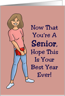 Back To School Card For A New Senior Girl card