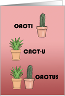 Cute Romance Card With Cartoon Cactus card