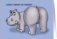Funny Birthday Card With A Cartoon Hippo’s Rear End card