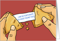 Cute Love And Romance Card With Fortune Cookie Fortune card