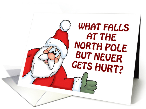 Funny Christmas Card With Cartoon Santa And Riddle card (1871484)