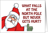 Funny Christmas Card With Cartoon Santa And Riddle card