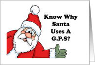 Humorous Christmas Card With Cartoon Santa And Riddle card