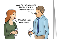 Humorous Christmas Card With Couple What’s The Weather Prediction card