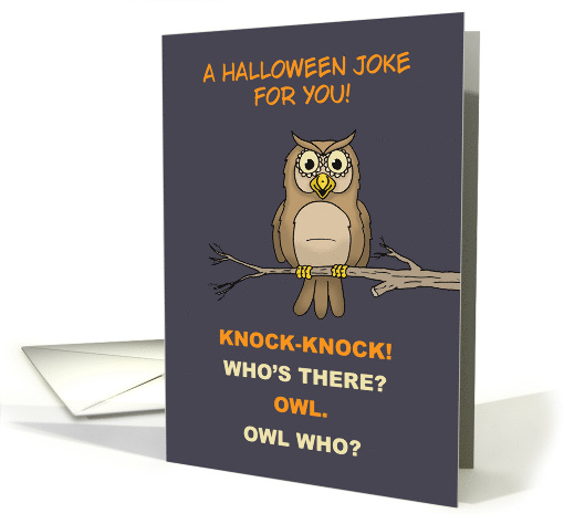 Cute Halloween Card With an Owl Knock Knock Joke card (1871772)