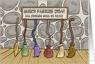Funny Halloween Card Witch Parking Only Others Will Be Toad card
