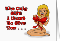 Funny Adult Christmas Card the Only Gift I Want To Give You card
