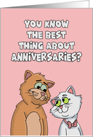 Cute Anniversary For Spouse With Two Cats The Best Thing About card