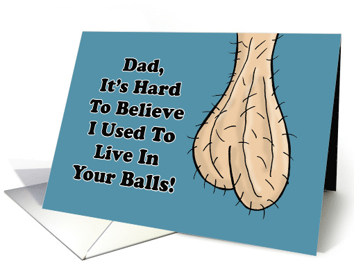 Funny Adult Father's Day Card I Used To Live In Your Balls card